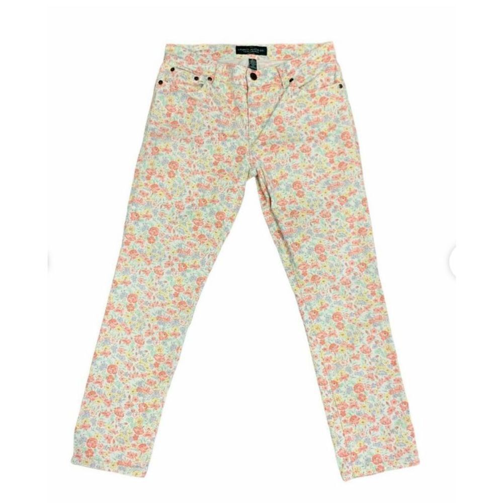 Lauren Ralph Lauren/skinny floral jeans/women’s 2 petite/mid rise￼